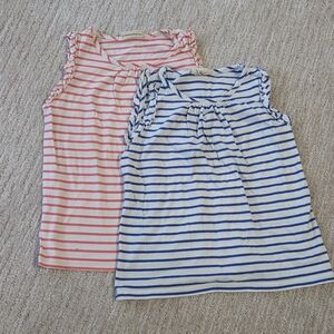 Mini Boden shirts store 2 orange blue girl 7 8 years
